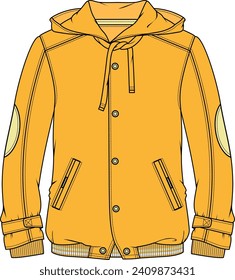 MEN AND BOYS OUTERWEAR HOODED JACKET VECTOR ILLUSTRATION