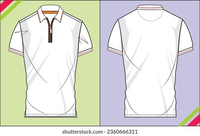 MEN BOYS POLO COLLAR QUATER ZIP DRAWING ILLUSTRATION