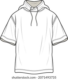 MEN AND BOYS SHORT AND FULL SLEEVE HOODIE SWEATER AND JACKETS FLAT SKETCH VECTOR