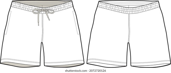 MEN AND BOYS SHORTS AND MINI PANTS FLAT DESIGN VECTOR