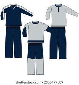 MEN AND BOYS SWEATSHIRTS AND PAJAMA SET SLEEPWEAR VECTOR