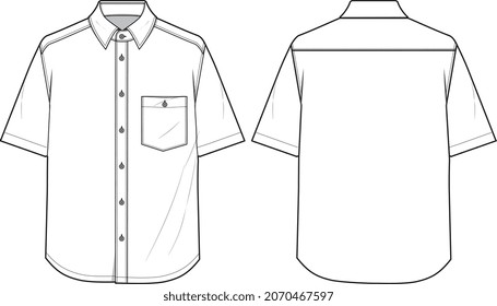 MEN AND BOYS TEE SHIRT COLLAR SHIRT AND BASE LAYER TOP FLAT SKETCH VECTOR