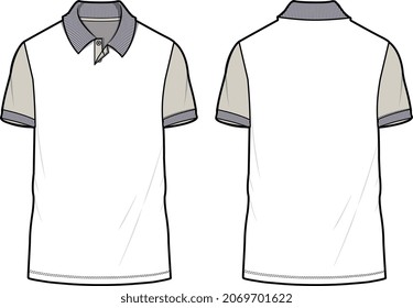 MEN AND BOYS TEE SHIRTS POLO SKETCH FLAT VECTOR