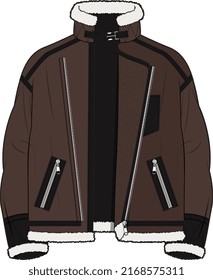 MEN AND BOYS WEAR BORG FLEECE JACKET VECTOR