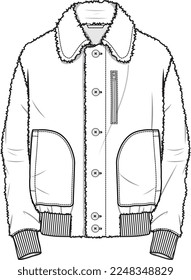 MEN AND BOYS WEAR BORG FLEECE JACKET VECTOR