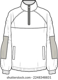 MEN AND BOYS WEAR BORG FLEECE JACKET VECTOR