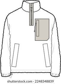 MEN AND BOYS WEAR BORG FLEECE JACKET VECTOR