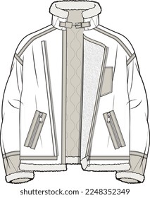 MEN AND BOYS WEAR BORG FLEECE JACKET VECTOR