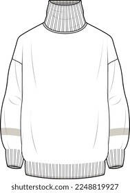 MEN AND BOYS WEAR CARDIGAN HIGH NECK SWEATER FLAT DESIGN VECTOR