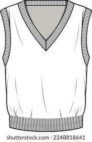 MEN AND BOYS WEAR CARDIGAN VEST AND SLEEVELESS SWEATER FLAT DESIGN VECTOR