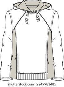 MEN AND BOYS WEAR HOODIE FASHION FLAT DESIGN VECTOR SKETCH