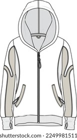 MEN AND BOYS WEAR HOODIE FASHION FLAT DESIGN VECTOR SKETCH