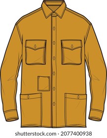 MEN AND BOYS WEAR JACKET WITH FIVE POCKETS VECTOR ILLUSTRATION