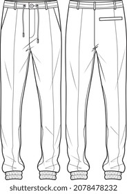 MEN AND BOYS WEAR JOGGERS AND TROUSERS VECTOR SKETCH