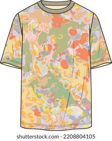 MEN AND BOYS WEAR PAINT SPLATTER SPLASH PATTERN T SHIRT VECTOR