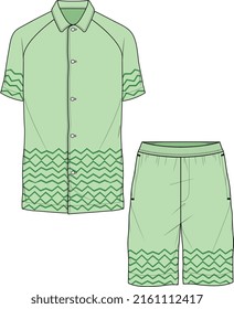 MEN AND BOYS WEAR RESORT SET SHIRT AND SHORT PAJAMA VECTOR SKETCH