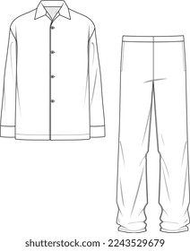 MEN AND BOYS WEAR RESORT SET SHIRT AND SHORT VECTOR SKETCH