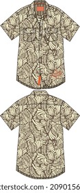 MEN AND BOYS WEAR SHIRT FRONT AND BACK VECTOR SKETCH