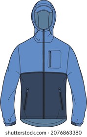 MEN AND BOYS WEAR SPORTY HOODIE WITH CAP VECTOR ILLUSTRATION