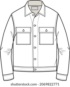 MEN AND BOYS WEAR SWEAT TOPS AND JACKETS FLAT SKETCH VECTOR