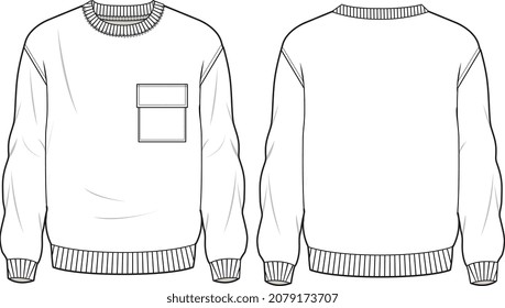 MEN AND BOYS WEAR SWEAT TOPS WINTER WEAR HOODIE JACKETS AND SWEATER FLAT SKETCH VECTOR