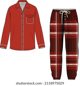 MEN AND BOYS WEAR TEE AND PAJAM SET NIGHT WEAR VECTOR