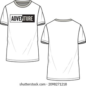 MEN AND BOYS  WEAR TEE SHIRTS WITH GRAPHIC AND  PRINTS VECTOR FRONT AND BACK