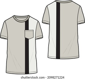 MEN AND BOYS  WEAR TEE SHIRTS WITH GRAPHIC AND  PRINTS VECTOR FRONT AND BACK