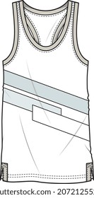 MEN AND BOYS WEAR TOPS AND VEST FLAT SKETCH VECTOR