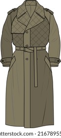 MEN AND BOYS WEAR TRENCH LONG COAT VECTOR