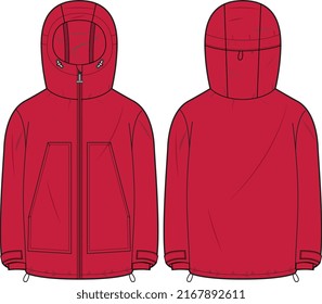 MEN AND BOYS WINTER WEAR INSULATED HOODIE AND JACKET VECTOR ILUSTRATION