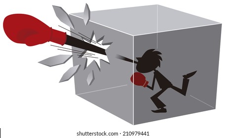 Men break through the wall
