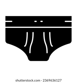 Men briefs solid icon. Men underware vector illustration isolated on white. Underpants glyph style design, designed for web and app. Eps 10