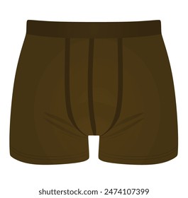 Men brown underwear. front  side. vector illustration