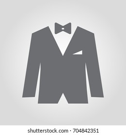 Suit Style Black Tie Icon Stock Vector (Royalty Free
