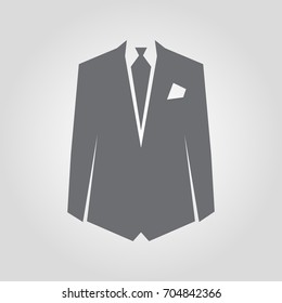 men business attire suit  icon, elegant man suit vector icon