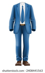 men business suit jacket trousers shirt and tie vector illustration isolated on white background