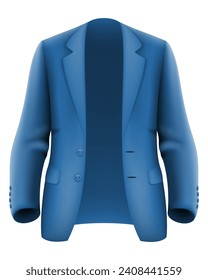 Männer-Business-Anzug-Jacke, Vektorgrafik einzeln auf weißem Hintergrund