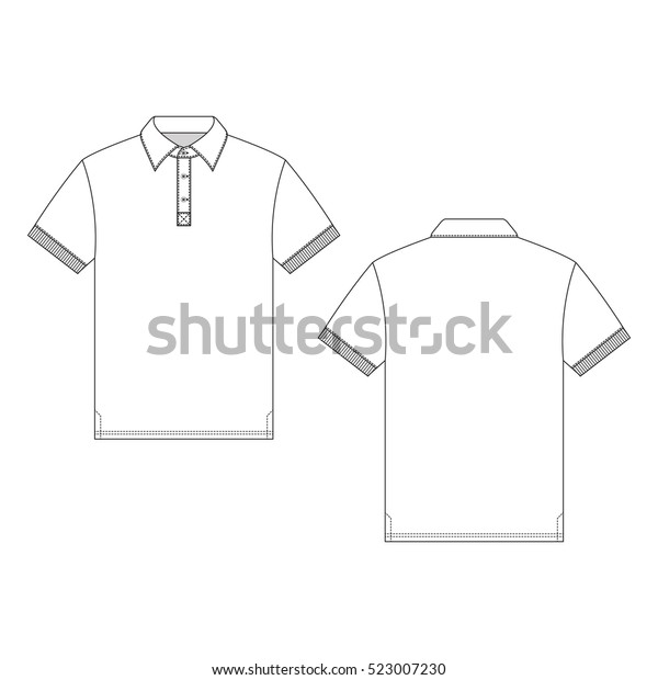 Men Button Polo Shirt Template Stock Vector (Royalty Free) 523007230