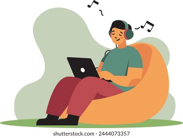 men calm down by listening to music