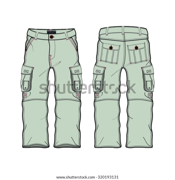 Men Cargo Pant Template Stock Vector (Royalty Free) 320193131 ...