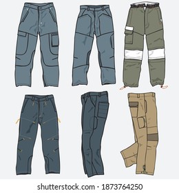 Men Cargo Pants Vector Template Stock Vector (Royalty Free) 1873764250 ...