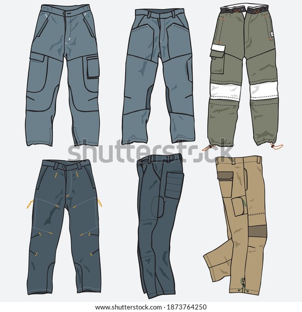 Men Cargo Pants Vector Template Stock Vector (Royalty Free) 1873764250 ...