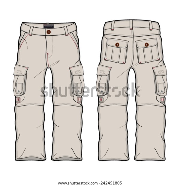 Men Cargo Pants Vector\
Template