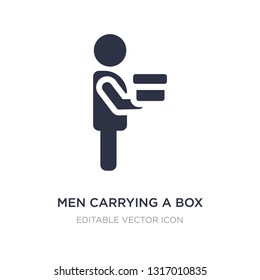 men carrying a box icon on white background. Simple element illustration from People concept. men carrying a box icon symbol design.