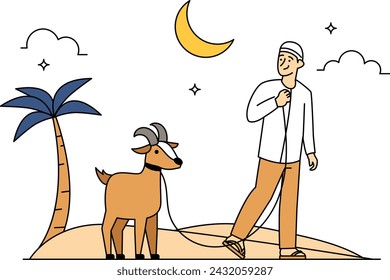 A Men carrying sacrificial goats