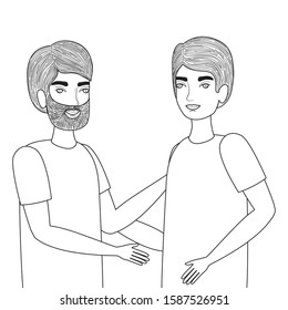 Men cartoon design, Boys males person people human social media and portrait theme Vector illustration