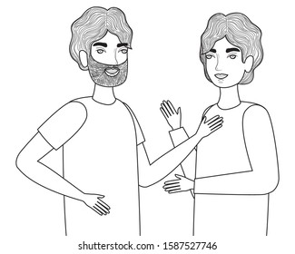 Men cartoon design, Boys males person people human social media and portrait theme Vector illustration