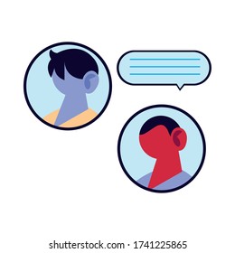 Men cartoons chatting with bubble design, Message chat and communication theme Vector illustration