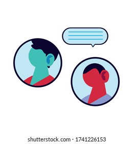 Men cartoons chatting with bubble design, Message chat and communication theme Vector illustration